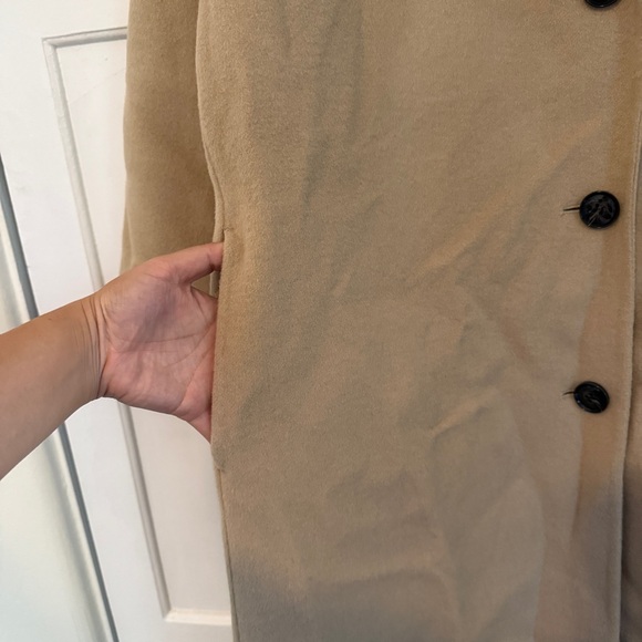 Rebecca Minkoff Long Line Relaxed Double Face Wool Coat In Beige - Picture 7 of 7